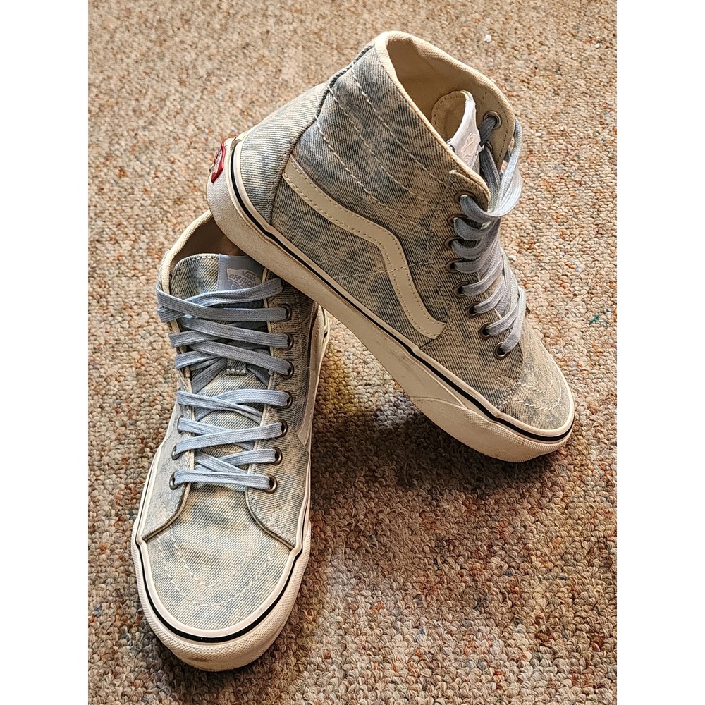 Vans Sk8-Hi Tapered Acid Wash Denim Blue High Tops Rare Discontinued W7.5 M6